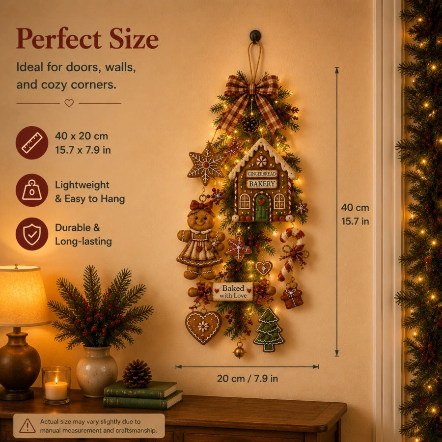 ✨🍪Warm Glow Gingerbread Bakery Christmas Swag|Special offer—we welcome your purchase.