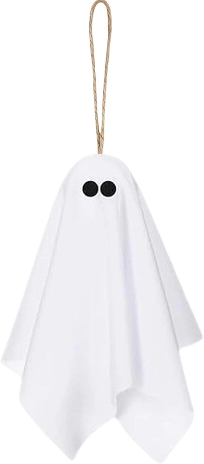 Halloween Ornaments Set – 15 Pieces Spooky Small Ghost Hanging Decors | | Miniature Tree Baubles Resin Pendants for Indoor Outdoor Holiday Party Wreath Garland Festive Table Top Display Accessories