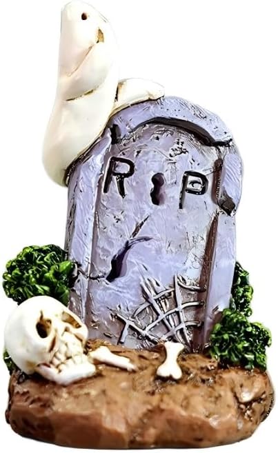 NOCTILIS Halloween Mini Figurines Set Spooky Ghost Witch Decorations Halloween Desktop Ornaments with Haunted House and Tombstone (Ghost House)