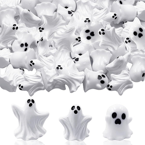 30Pcs Halloween Miniatures Figurines, Mini Resin Tombstones Tiny Crow Animals Skull Head Figure Ornaments Halloween Garden Accessories for DIY Crafts Outdoor Home Village Graveyard Scene
