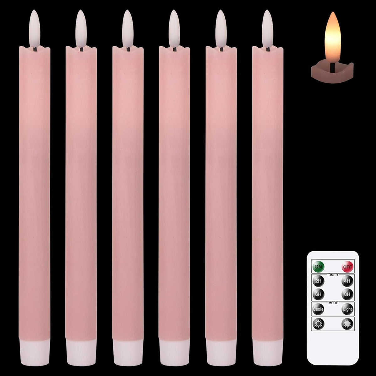 GenSwin Flameless Floating Candles Wand Halloween Decorations White 22pcs | 6H Timer, Battery Operated Hanging Window Candles, 24 Sticky Hook & Glue Dots, 0.45 x 6.1 In, 4.9 Ft Fishing Line