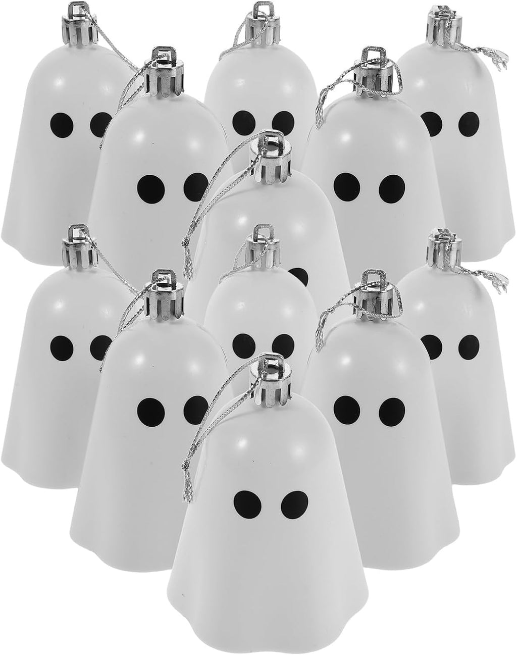 Mini Hanging Ghosts 12pcs Resin Halloween Wall Decorations Halloween Season | White Ornament Set for Branches and Door Handles, Space-saving Style for Office Desks and Living Rooms