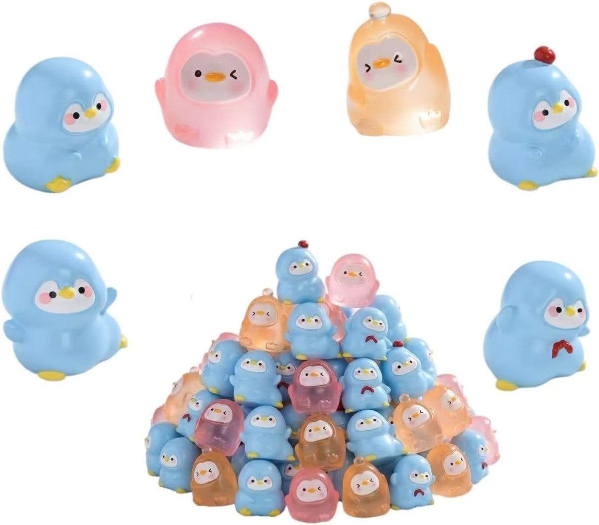 60Pcs Glow in the Dark Halloween Resin Charms, Mini Pumpkin and Ghost Resin Figurines,Halloween Craft Fillers for Car Dashboard Ornaments,Fairy Garden Accessories,Moss Terrarium Decor,DIY Projects