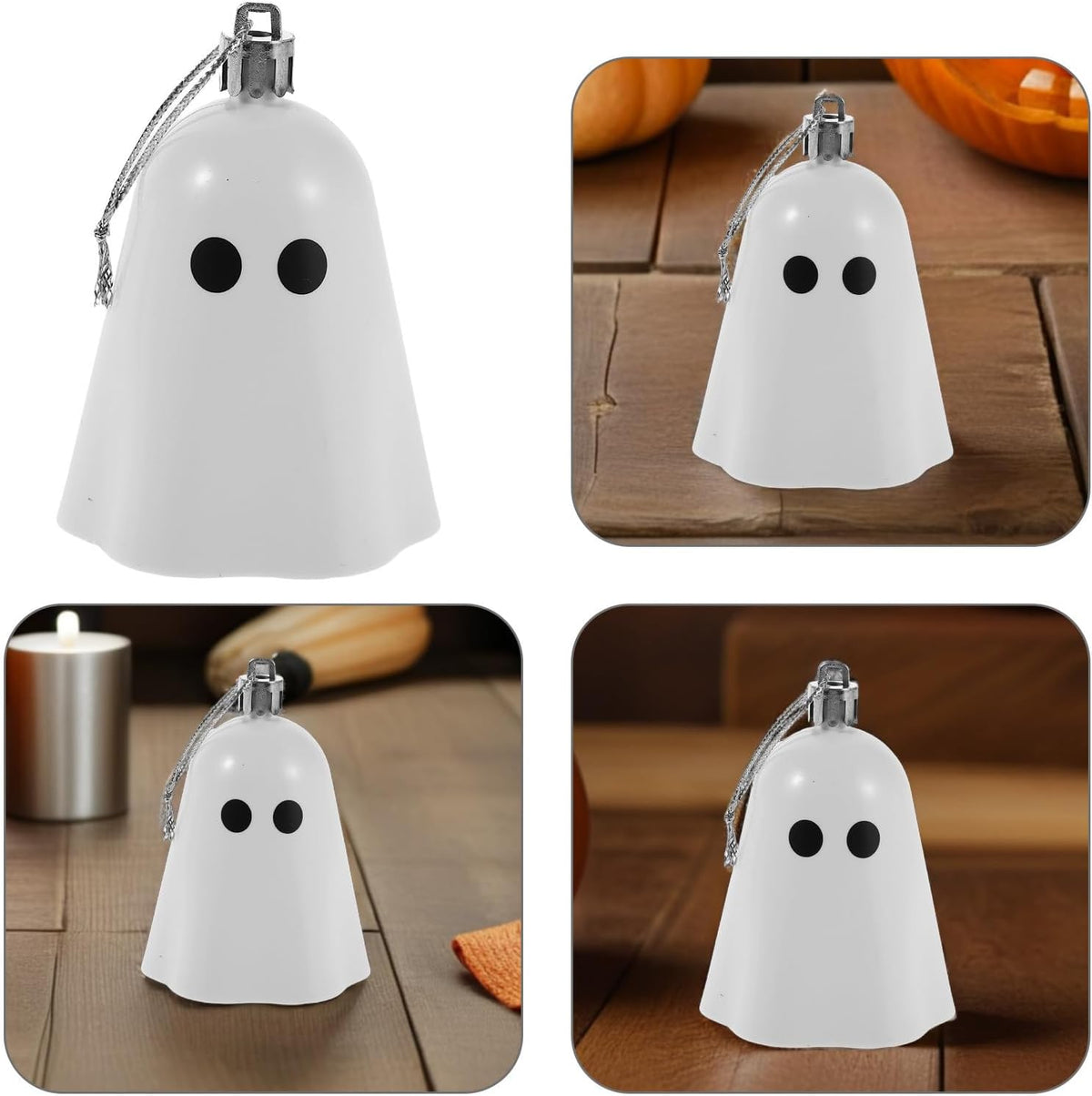 Halloween Ghost Ornament 12pcs Resin Hanging Decor for Hooks | White Mini Pendants, Space-saving Choice for Tree Branches, Doors, Office Workers and Party Hosts