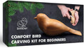 BeaverCraft Wood Carving Kit for Beginners Comfort Bird DIY Whittling Set | 2 Сarving Blocks & Whittling Knife, Leather Strop, Tutorial - DIY Craft Hobby Kit for Adults & Kids, Wood Carving Knife Set