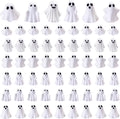 60pcs Mini Halloween Ghost Figurines, Small Ghost Figurines Halloween Decor | Miniature Spooky Tiny Sculptures for Tiered Tray Cake Topper Halloween Party Spooky Theme Holiday Celebration Supplies