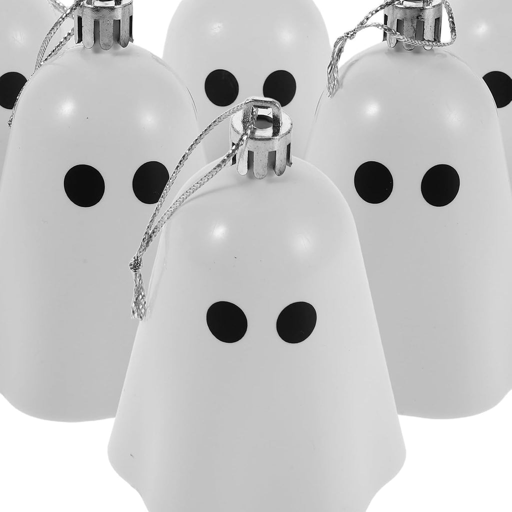 Mini Hanging Ghosts 12pcs Resin Halloween Wall Decorations Halloween Season | White Ornament Set for Branches and Door Handles, Space-saving Style for Office Desks and Living Rooms