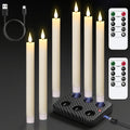 GenSwin Flameless Floating Candles Wand Halloween Decorations White 22pcs | 6H Timer, Battery Operated Hanging Window Candles, 24 Sticky Hook & Glue Dots, 0.45 x 6.1 In, 4.9 Ft Fishing Line