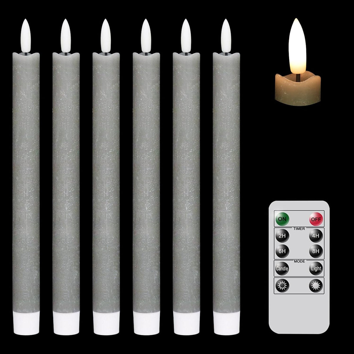 GenSwin Flameless Floating Candles Wand Halloween Decorations White 22pcs | 6H Timer, Battery Operated Hanging Window Candles, 24 Sticky Hook & Glue Dots, 0.45 x 6.1 In, 4.9 Ft Fishing Line
