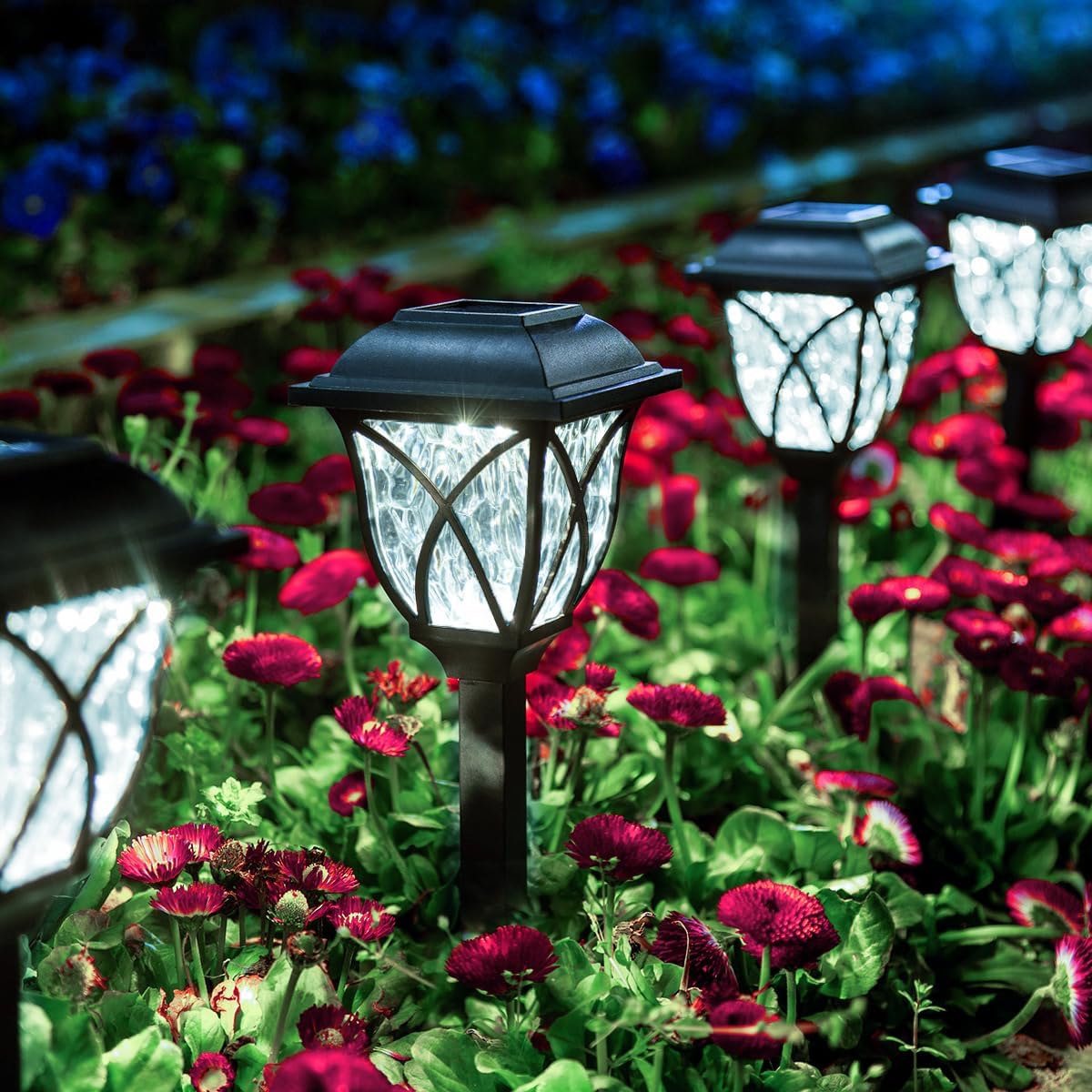 GIGALUMI 6 Pack Solar Lights Outdoor Waterproof, LED Solar Garden Lights | Outdoor Decorations, Garden Decor for Yard, Patio, Landscape, Planter, Walkway (Warm White)