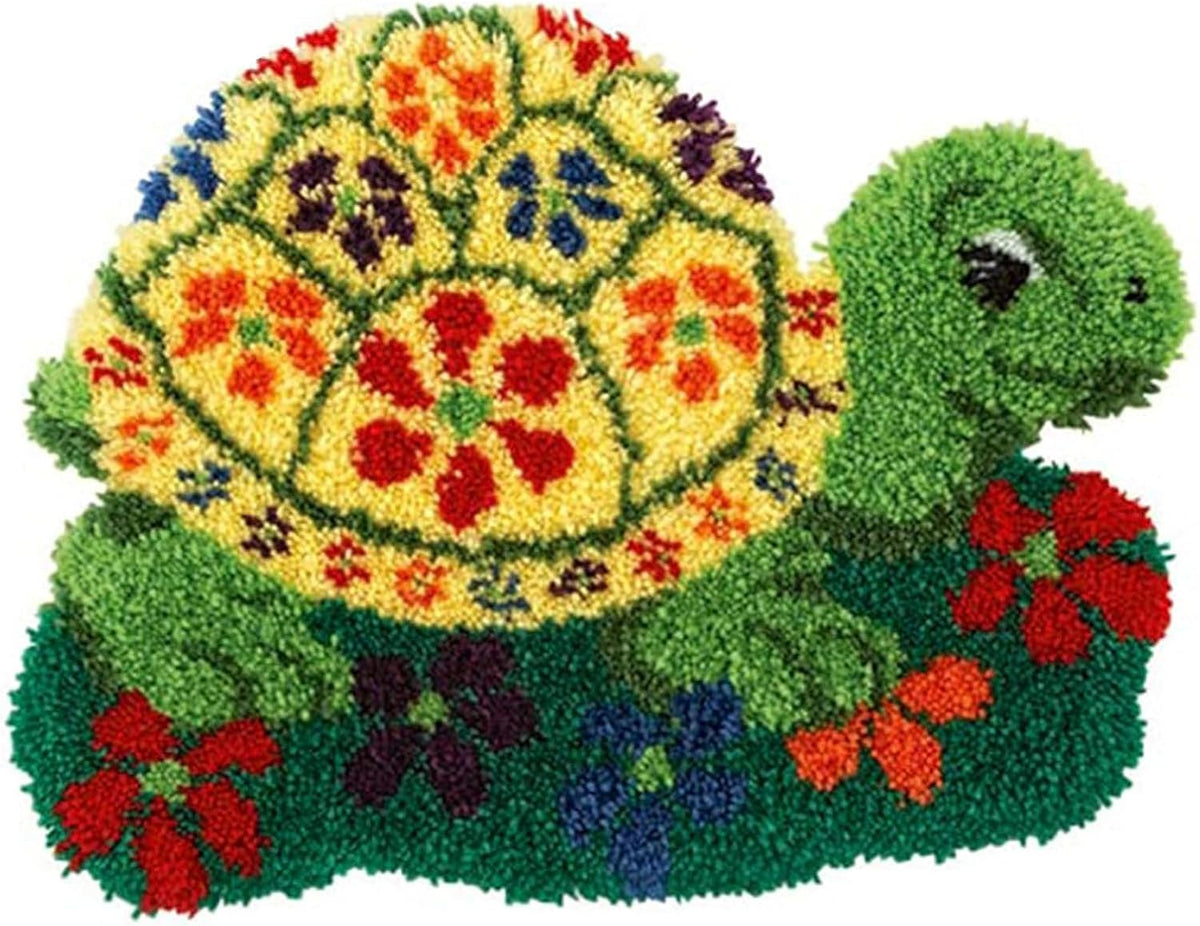 Latch Hook Rug Kit, Sunflower Pattern Printed Canvas DIY Rug Crochet Yarn Kits, Embroidery Decoration 20.4 X 20.4 (52 * 52cm)