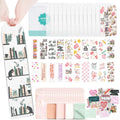 YOPPIX 6x2” Acrylic Bookmark Blanks- 20 Set Bookmark Making Kit with 20 UV DTF Stickers About Booklover Theme 20 Ribbon 80 Bookish Stickers for DIY Your Crafts Gift for Book Lover