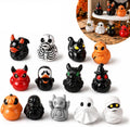 Halloween Mini Duck Figurines, 12 Assorted Resin Ducks Party Favors (3) | Assorted spooky duck miniatures for treat bags, classroom prizes, party tables, desk displays and DIY scenes