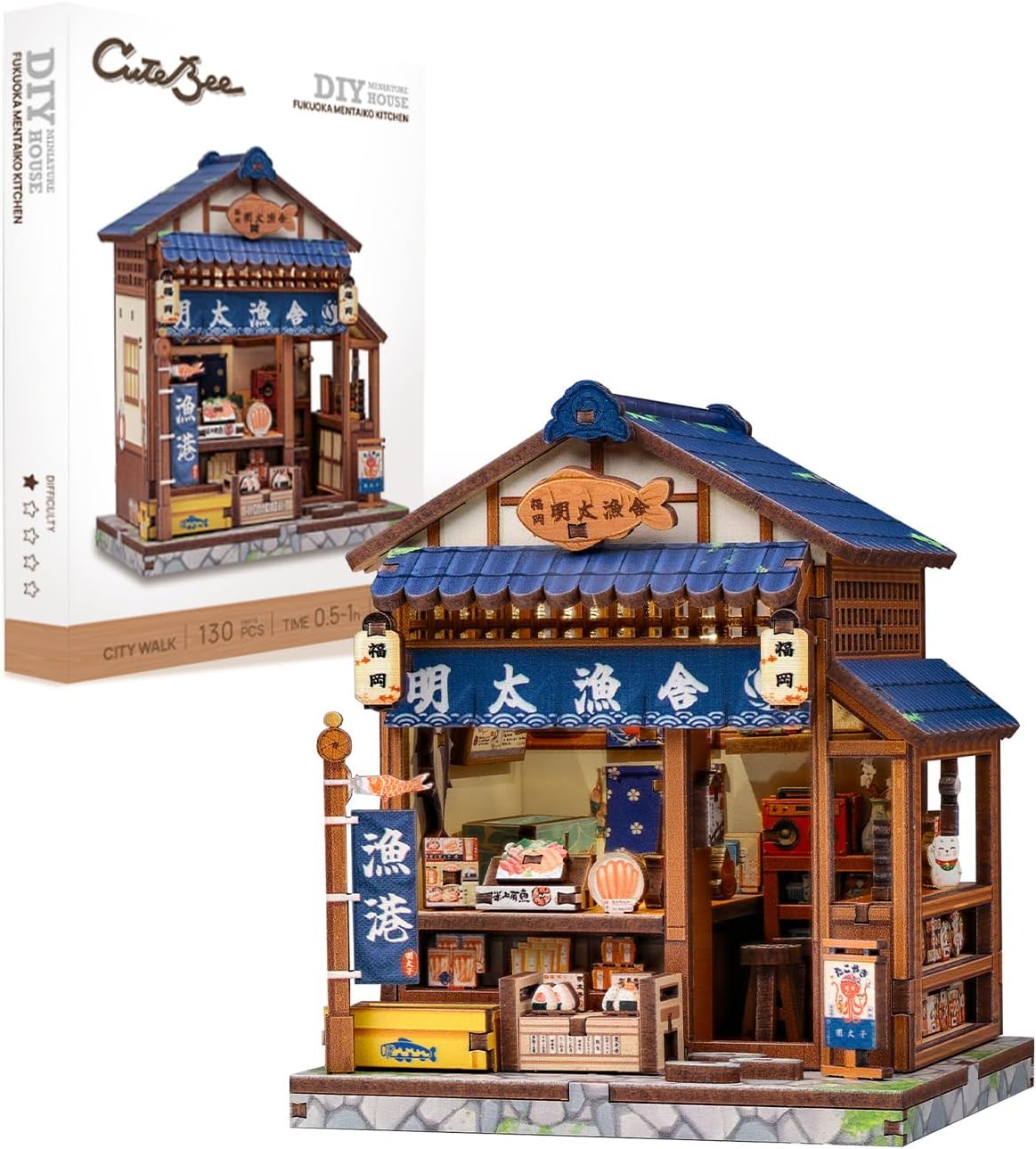 CUTEBEE 3D Puzzle Book Nook Kit, DIY Miniature Dollhouse Kit for Adults | Booknook Kits for Adults, 3D Wooden Puzzle Tiny House Bookshelf Decor, Gifts for Family, Friends (Sweet Marie)