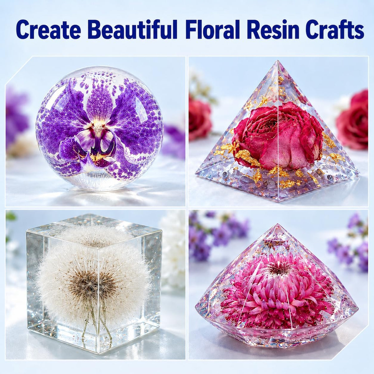 LET'S RESIN 16oz Epoxy Resin Kits and Molds Complete Set for Beginners | Resin Art Kit With Silicone Molds, Pigment, Dried Flowers, for Adults, Art Supplies for DIY Lovers, DIY Gift for Women