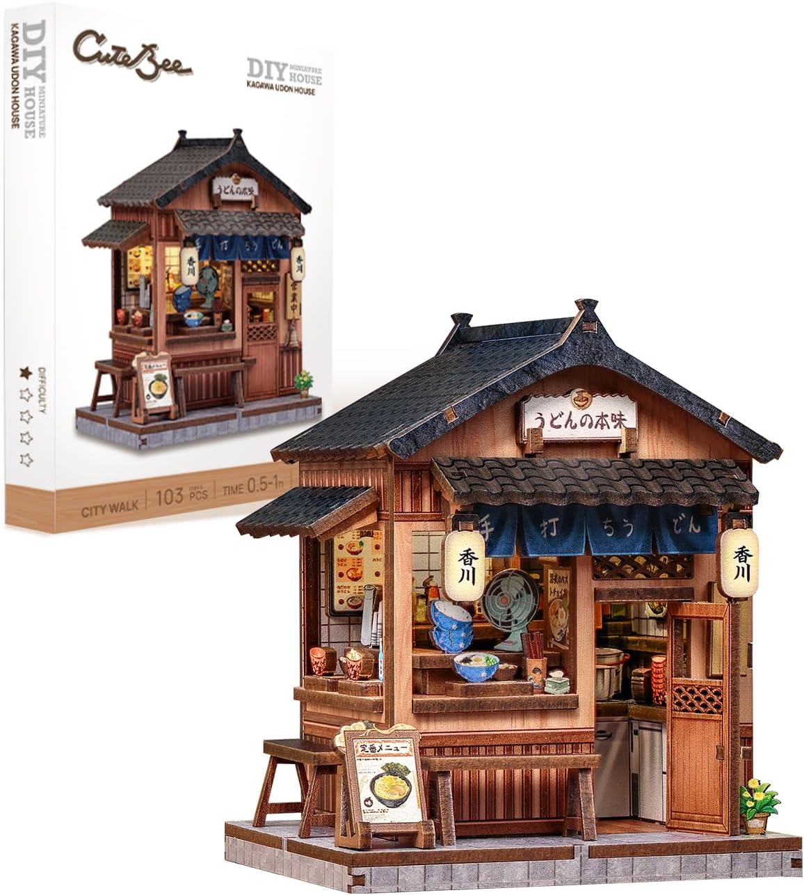 CUTEBEE 3D Puzzle Book Nook Kit, DIY Miniature Dollhouse Kit for Adults | Booknook Kits for Adults, 3D Wooden Puzzle Tiny House Bookshelf Decor, Gifts for Family, Friends (Sweet Marie)