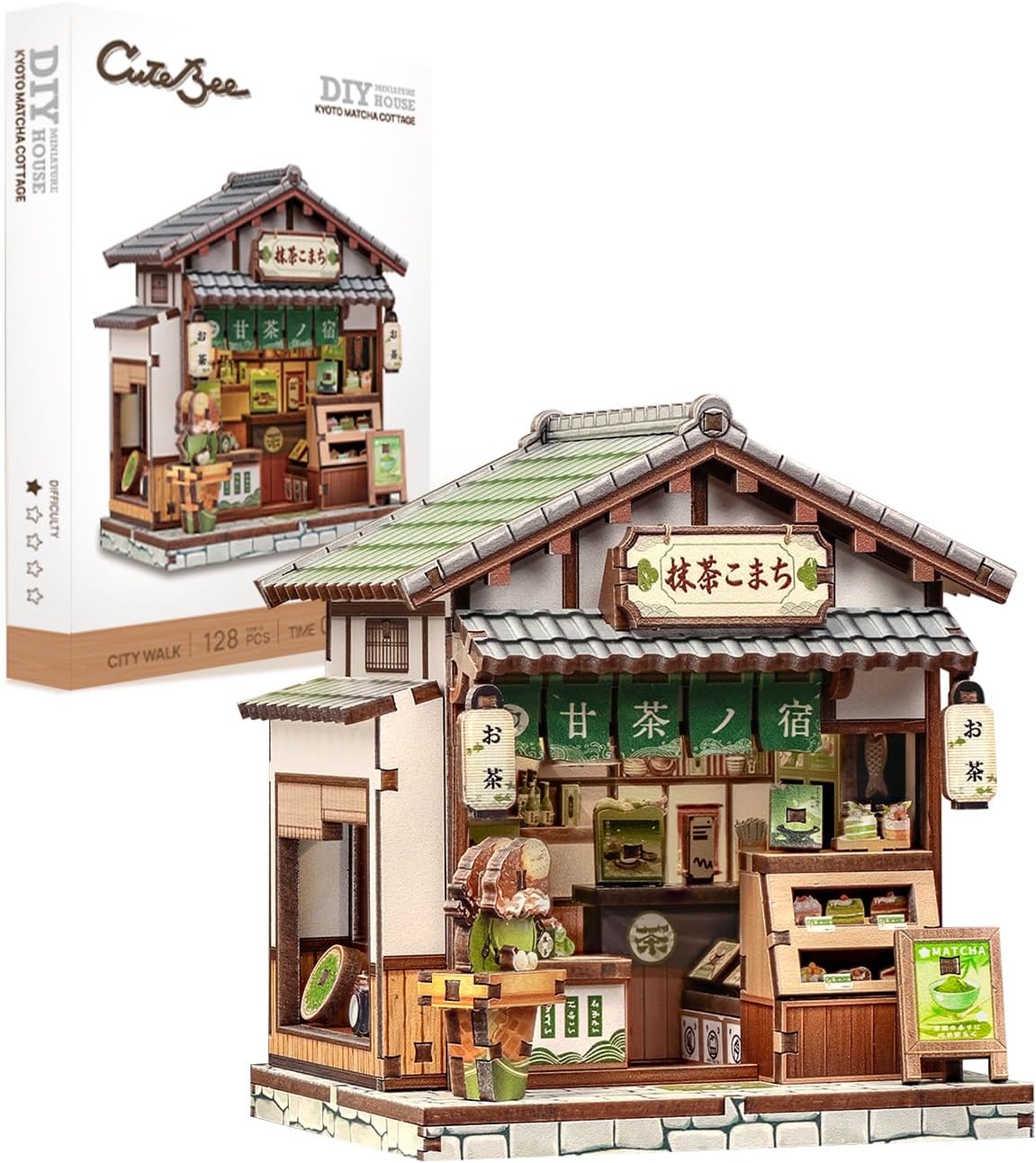 CUTEBEE 3D Puzzle Book Nook Kit, DIY Miniature Dollhouse Kit for Adults | Booknook Kits for Adults, 3D Wooden Puzzle Tiny House Bookshelf Decor, Gifts for Family, Friends (Sweet Marie)
