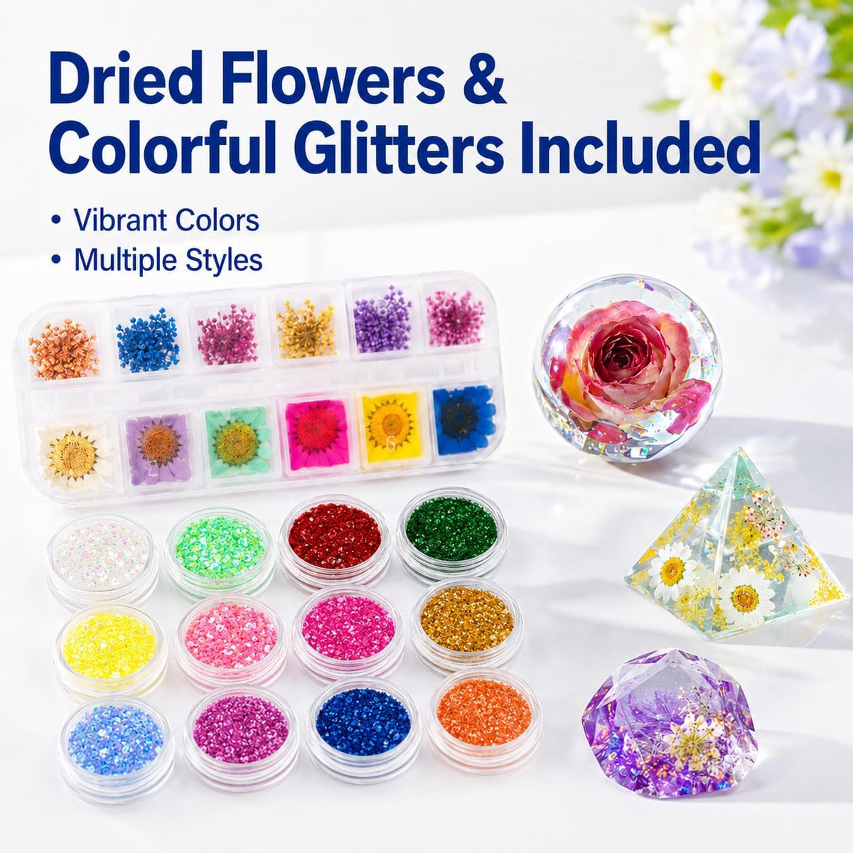 LET'S RESIN 16oz Epoxy Resin Kits and Molds Complete Set for Beginners | Resin Art Kit With Silicone Molds, Pigment, Dried Flowers, for Adults, Art Supplies for DIY Lovers, DIY Gift for Women