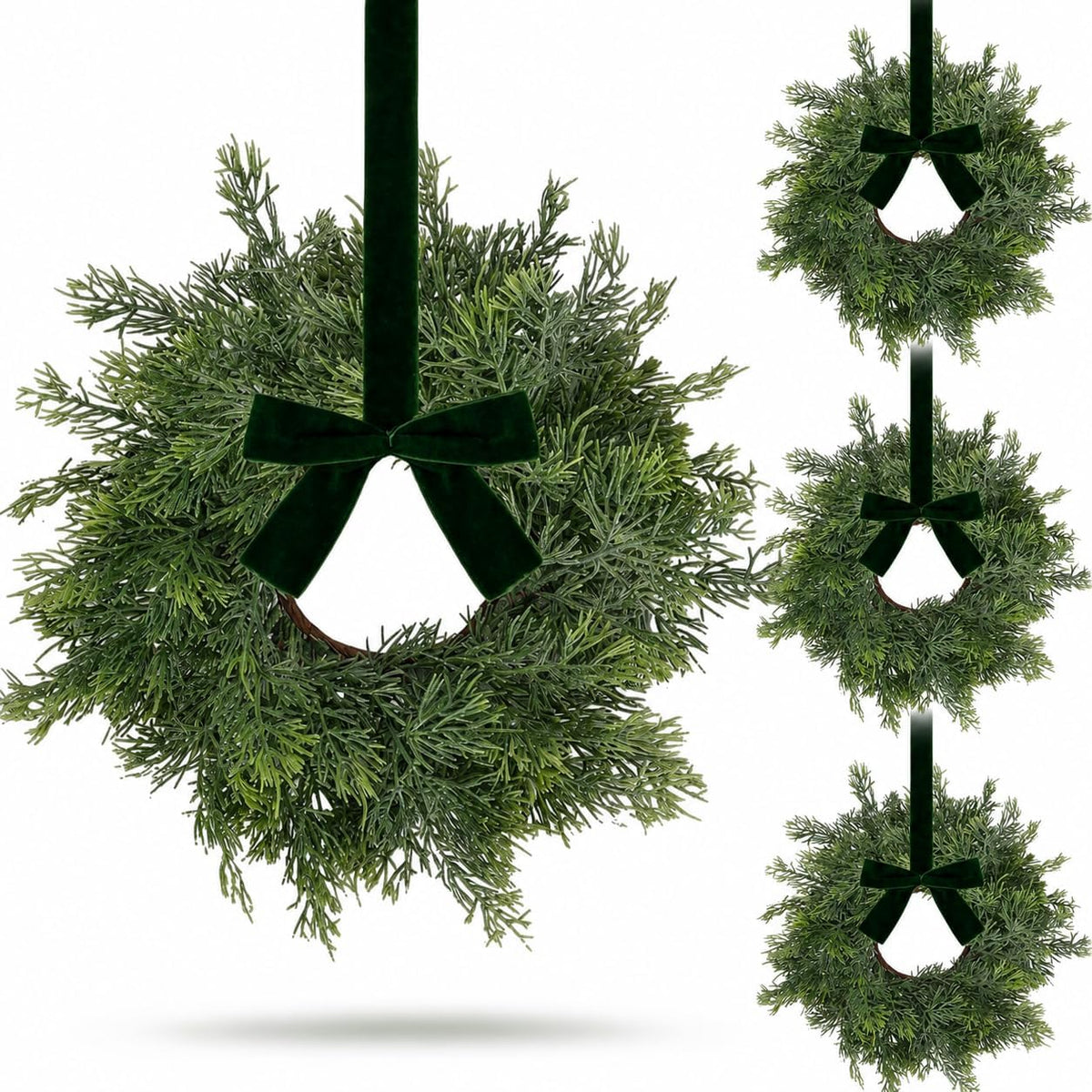 8 PCS Small Halloween Wreaths Mini Black Halloween Candle Rings | 6 Inch Halloween Cabinet Bows Wreaths, Hanging Wreath for Front Door Window Decoration Kitchen Cabinet Fireplace Home Decor