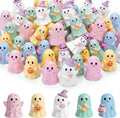 Qunclay 100 Pcs Halloween Ghosts Figurines Decor Pastel Tiny Resin Ghosts | Mini Miniature Decorations, Pastel Resin Ghost Table Decor, Halloween Home Party Favors, Table Centerpiece Decoration