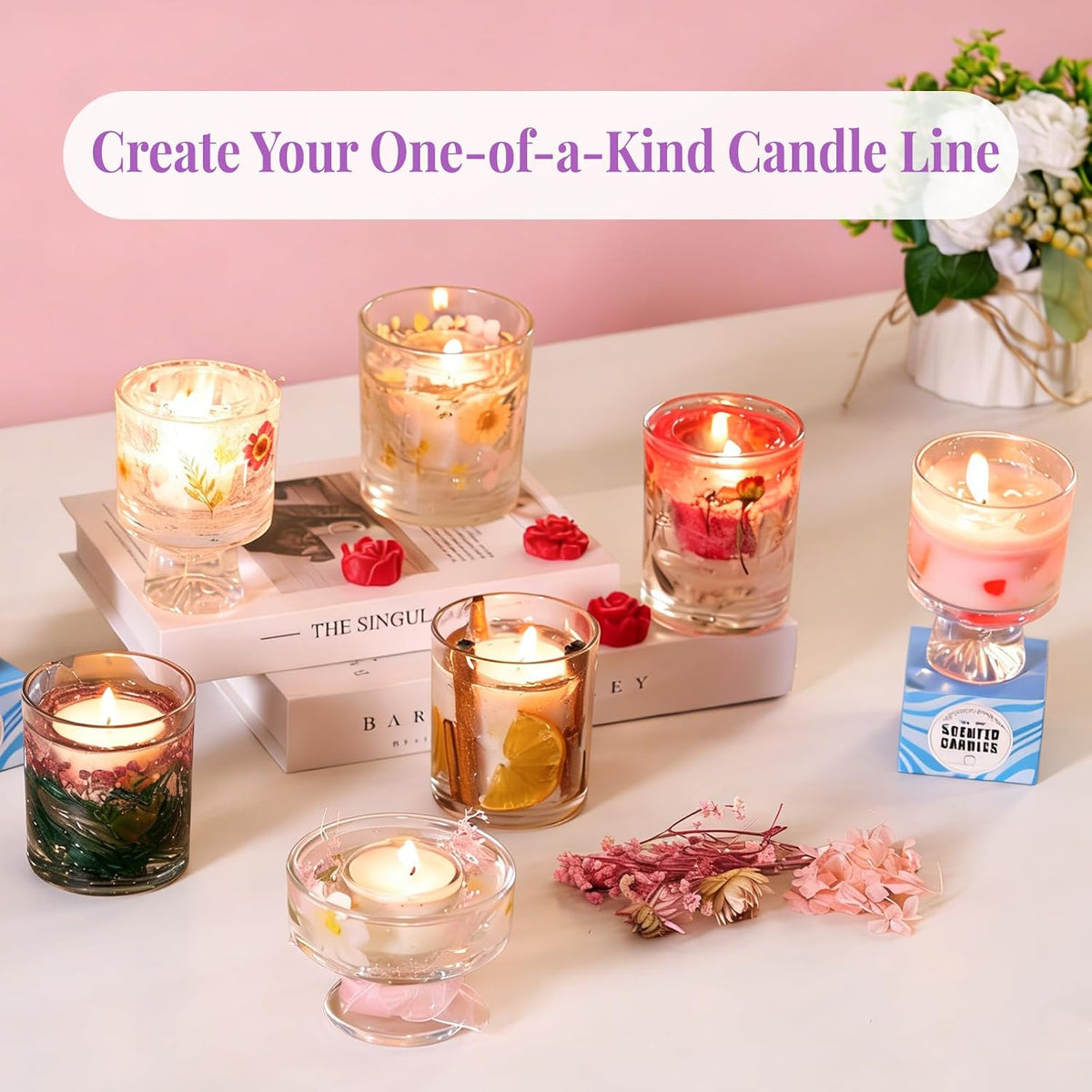2-in-1 Soy & Jelly Wax DIY Candle Making Kit for Beginners & Adults | Complete Candle Making Kit, Dual-Setting Wax Melter, Custom Fragrances & Colors, Ideal for Home Hobby & Holiday Gifts