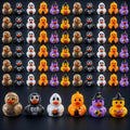 Faunamancy 90 Pcs Halloween Mini Ducks,Miniature Resin Duck Figurines in 6 Spooky Styles, Bulk Tiny Ghost Pumpkin Skeleton Decor for DIY Crafts, Party Favors & Dollhouse