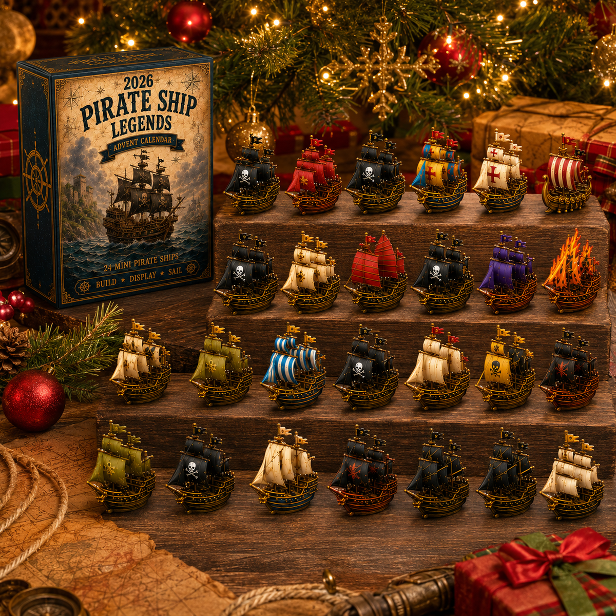 ⚓ Pirate Ship Legend 2026 Advent Calendar – A 24-Day Maritime Adventure with Collectible Miniature Ship Models