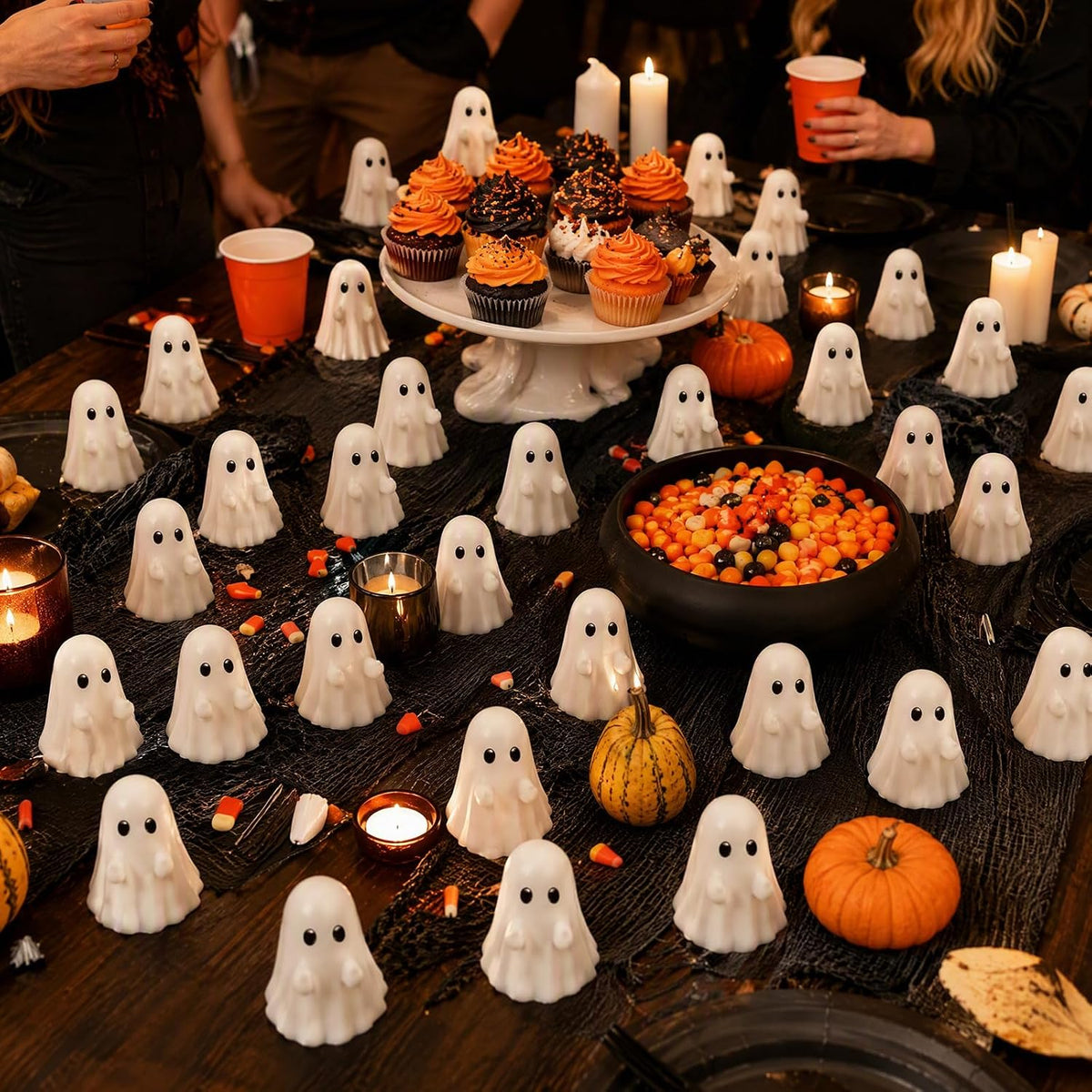 Mini Resin Ghost Halloween Figurines, Cheeky‑Pose Ornament Set | Whimsical Spooky Desktop Decor, Multi‑Pack Options for Party & DIY Micro‑Landscape