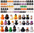 100Pcs Halloween Mini Ducks Miniature Halloween Resin Figurines Decor | 25 Styles 4 of Each Novelty Small Tiny Resin Ducks Bulk Halloween Party Favors DIY Gift Dollhouse Decorations