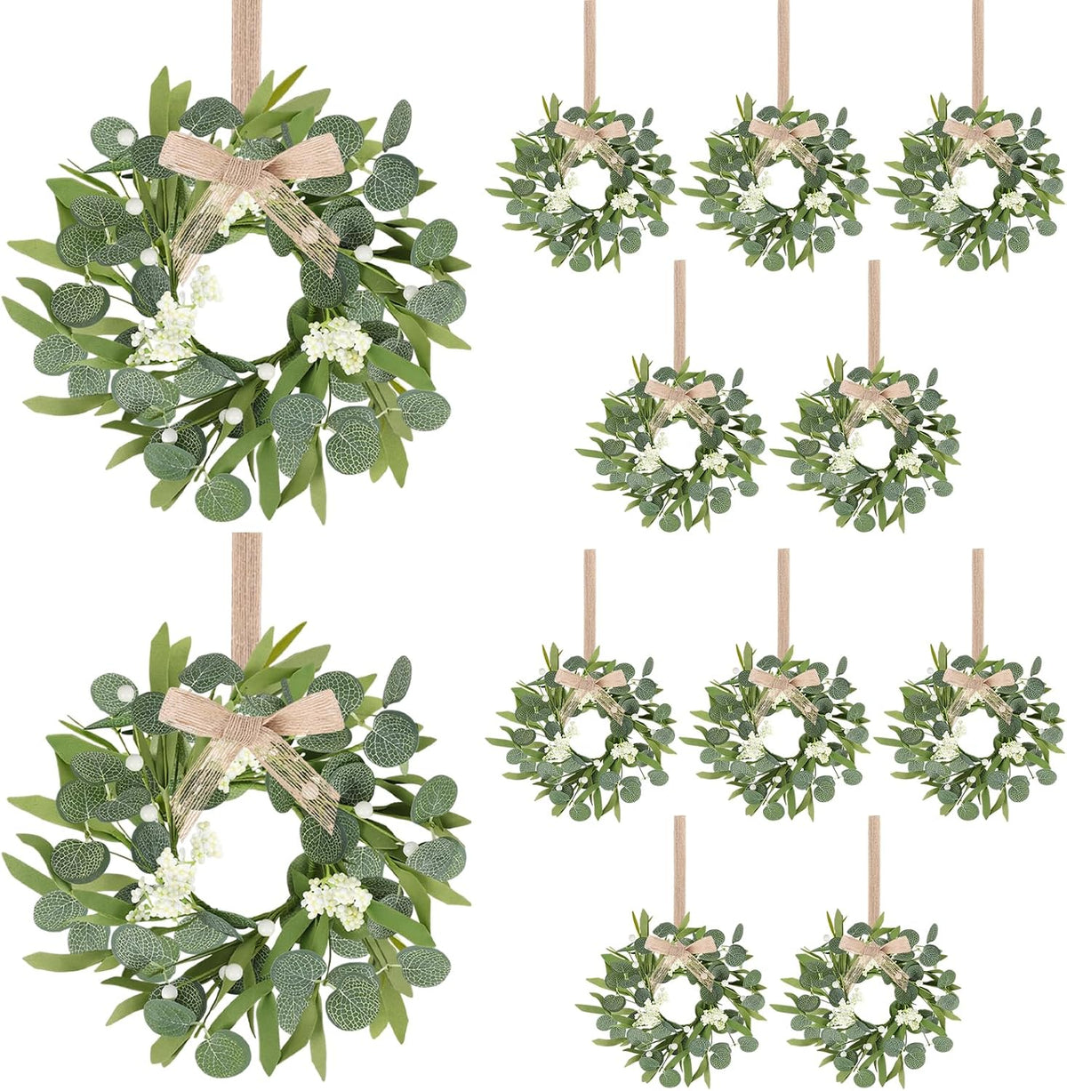 8 PCS Small Halloween Wreaths Mini Black Halloween Candle Rings | 6 Inch Halloween Cabinet Bows Wreaths, Hanging Wreath for Front Door Window Decoration Kitchen Cabinet Fireplace Home Decor