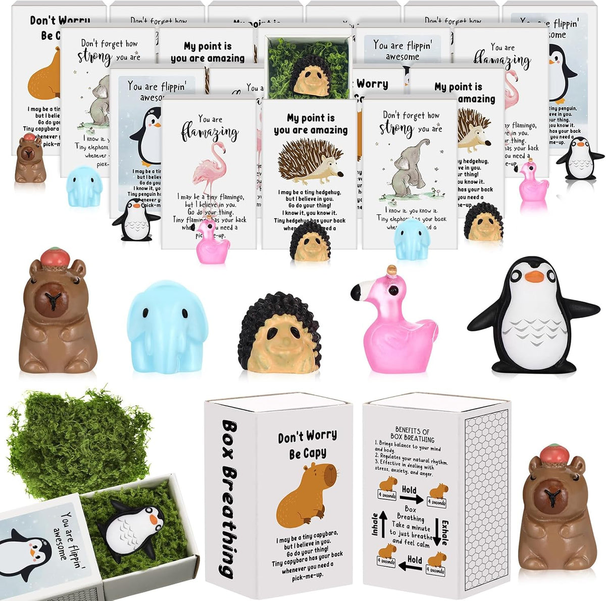 Cinnvoice Halloween Party Favors Mini Figurine Bulk, 50 Set, Hedgehog | Trick or Treat Bulk Halloween bulk Gifts Treats Goodie Bags Fillers Party Supplies Cute Small Desk Decor