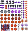 Tngan 50 Pcs Halloween Ornaments for Tree Decorations, Shatterproof | Plastic Balls with Pumpkin,Ghost, Spider Designs, Built-In Loops, for Party, Mantel, Tree, Doorway and Home