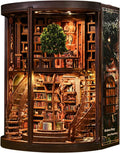 DIY Book Nook Kit with LED Lights | 3D Puzzles for Adults & Teens, Miniatures and Model Building Kits for Bookshelf Decor, Relaxing & Unique Gift for Craft Lovers | Wisdom Library