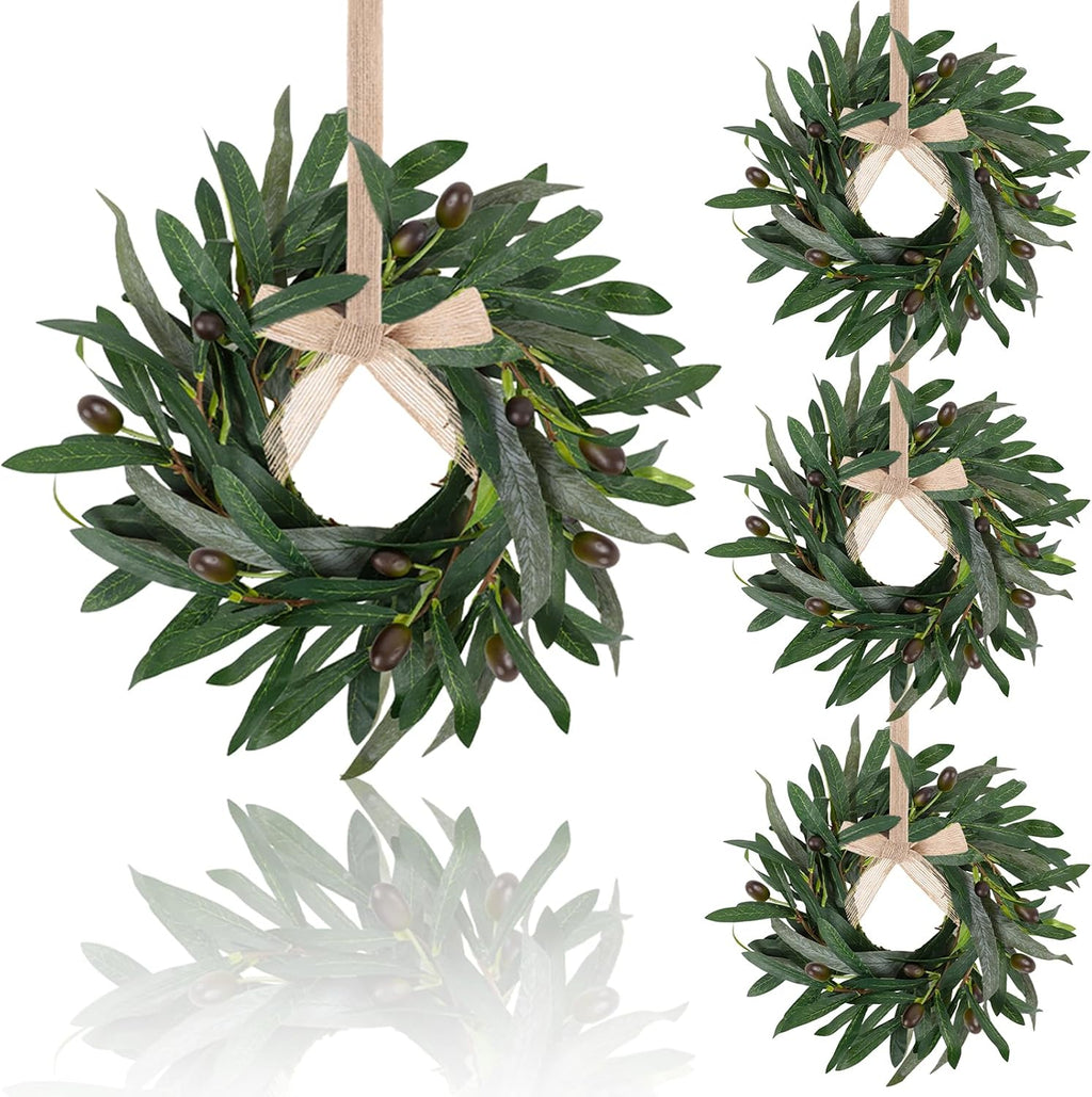 8 PCS Small Halloween Wreaths Mini Black Halloween Candle Rings | 6 Inch Halloween Cabinet Bows Wreaths, Hanging Wreath for Front Door Window Decoration Kitchen Cabinet Fireplace Home Decor