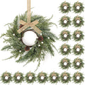 8 PCS Small Halloween Wreaths Mini Black Halloween Candle Rings | 6 Inch Halloween Cabinet Bows Wreaths, Hanging Wreath for Front Door Window Decoration Kitchen Cabinet Fireplace Home Decor