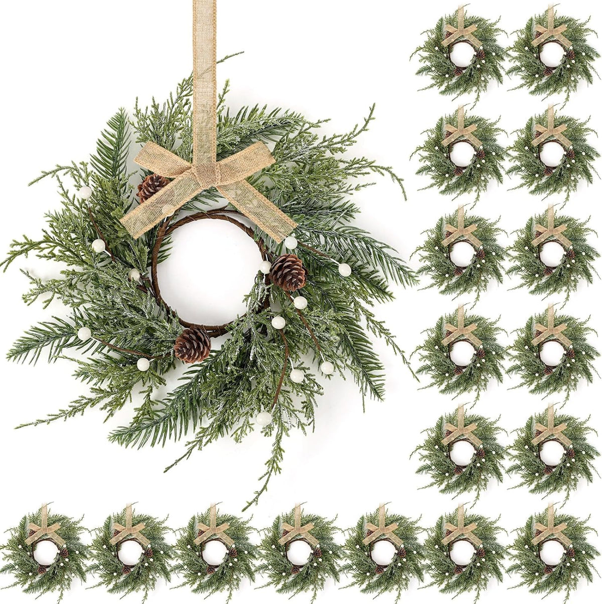 8 PCS Small Halloween Wreaths Mini Black Halloween Candle Rings | 6 Inch Halloween Cabinet Bows Wreaths, Hanging Wreath for Front Door Window Decoration Kitchen Cabinet Fireplace Home Decor