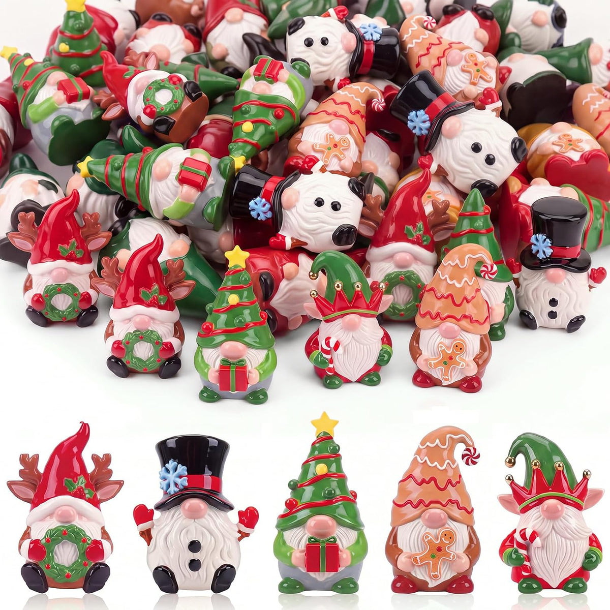 AceOrbit 50 Pcs Fall Mini Gnome Figurine Miniature Resin Gnomes Decor | Fall Harvest Tiny Dwarf Gnomes, Thanksgiving Tabletop Tiered Tray Gift, for Home Tabletop Fireplace Mantle Window