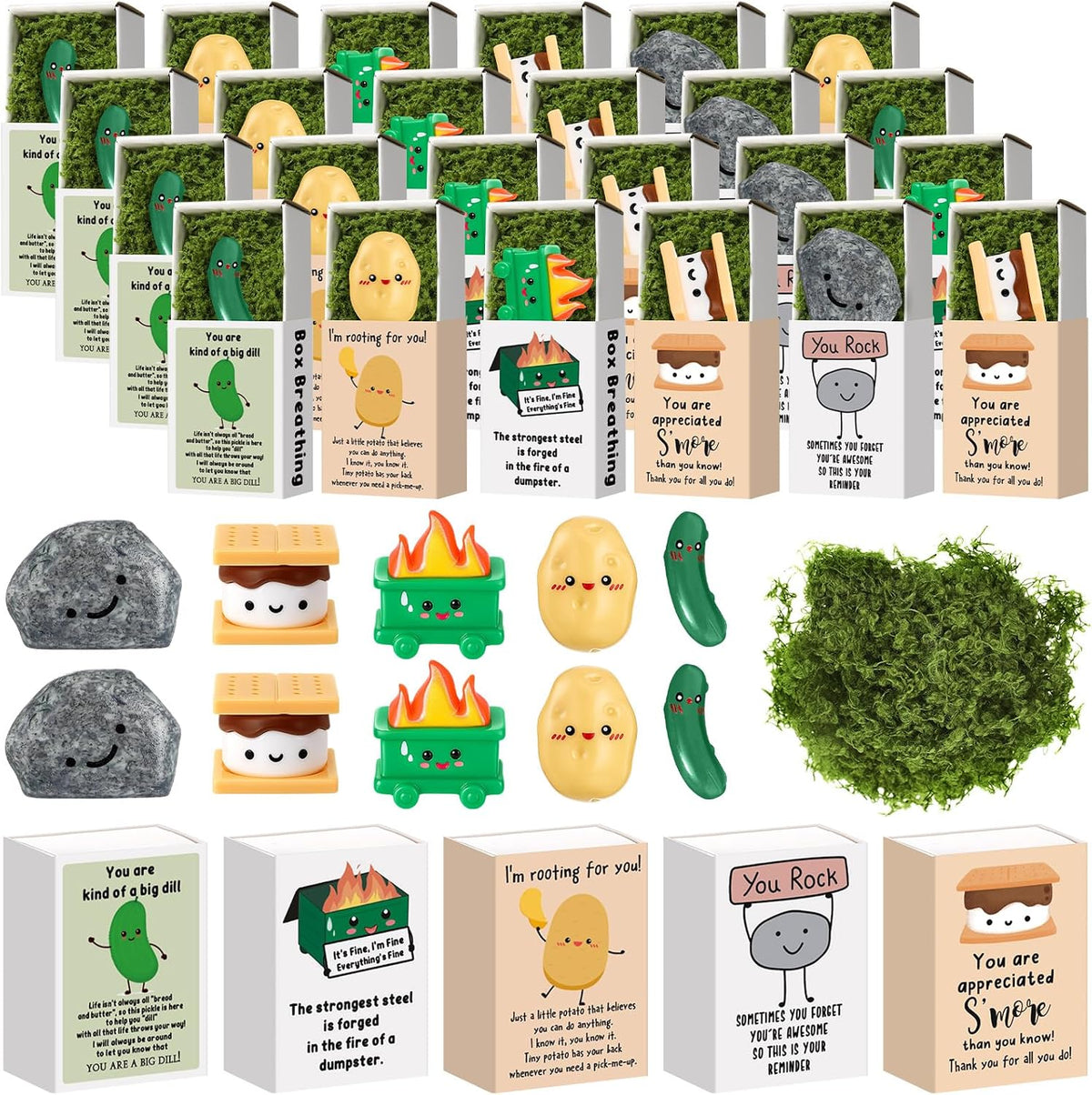 Cinnvoice 75 Set Halloween Small Gifts Bulk Party Favors, Pickle | Halloween Mini Figurines Trick or Treat Bulk Goodie Bags Fillers Party Supplies Cute Resin Small Desk Decor Coworker Employee