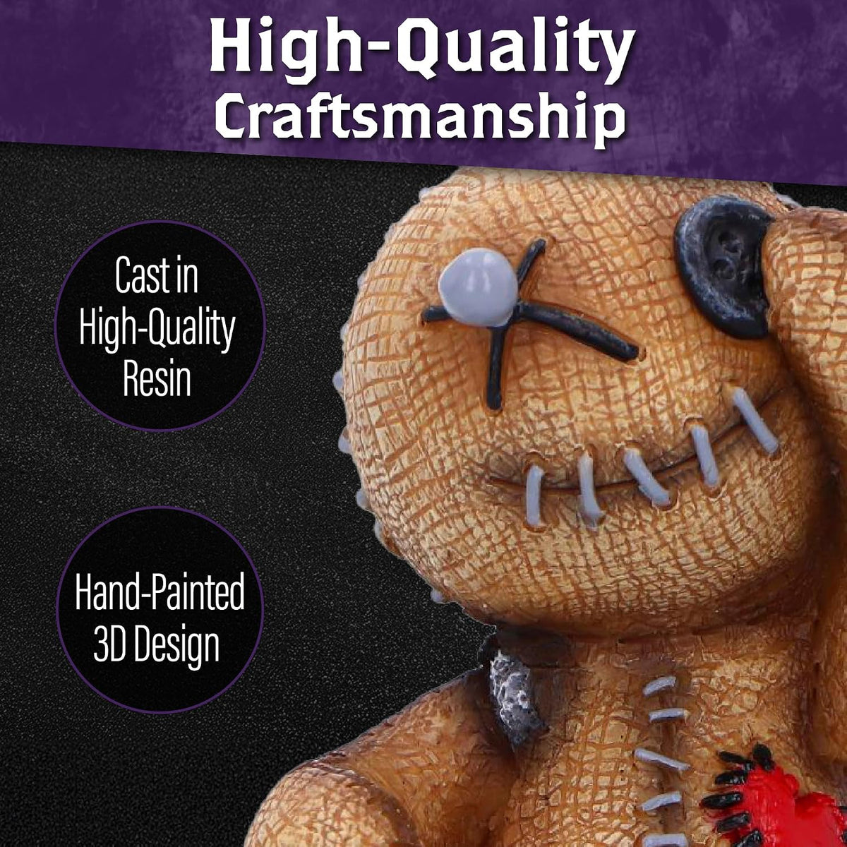 Nemesis Now Three Wise Voodoo Dolls Figurine Set, See No Evil Hear No Evil Speak No Evil Hand-Painted Resin Gothic Halloween Decor Collectible