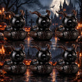 AceOrbit 6 Pcs Punk Duck Goth Resin Duck 3 Inch Satanic Figurine Decor | Halloween Gothic Gift, Goth Car Accessories, Novelty Desktop Decor for Home Office Bookshelf