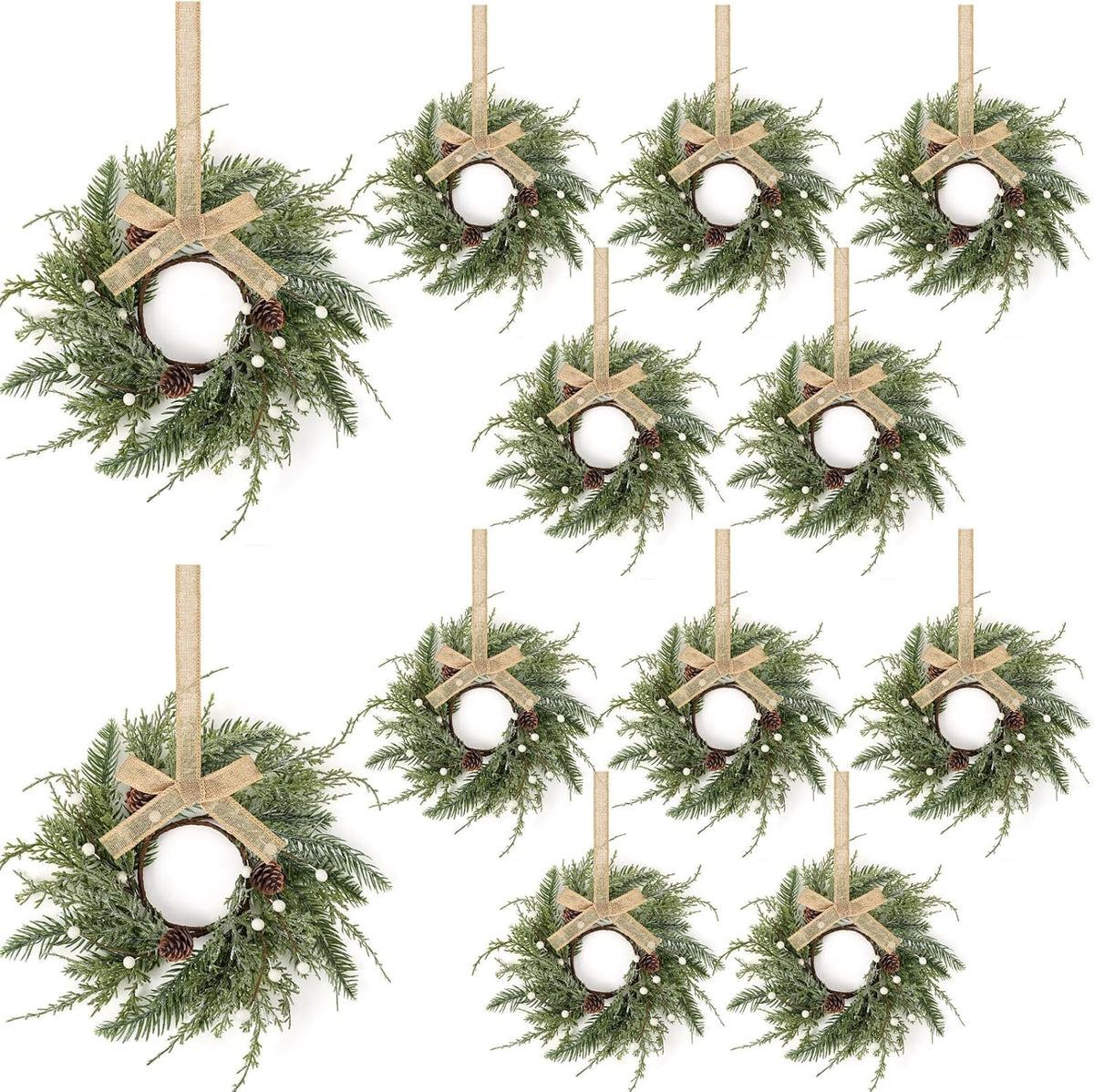 8 PCS Small Halloween Wreaths Mini Black Halloween Candle Rings | 6 Inch Halloween Cabinet Bows Wreaths, Hanging Wreath for Front Door Window Decoration Kitchen Cabinet Fireplace Home Decor