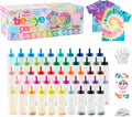Tulip One-Step Tie Dye Party Kit, 18 Bottles, 14 Colors | 18 Prefilled 2.75 fl oz Bottles, Gloves, Rubber Bands, 2 Project Guides, Large Group Activity, Permanent Fabric Dye