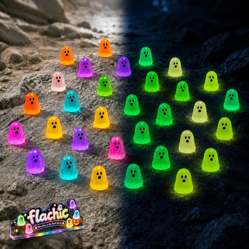 20/30/50/100/200/500pcs Mini Resin Ghosts Glow in the Dark Halloween Bulk | Tiny Positive Luminous Figures Little Spooky Glowing Cute Party Favors Toys Ornaments Gifts Statue Charms Small Figurines