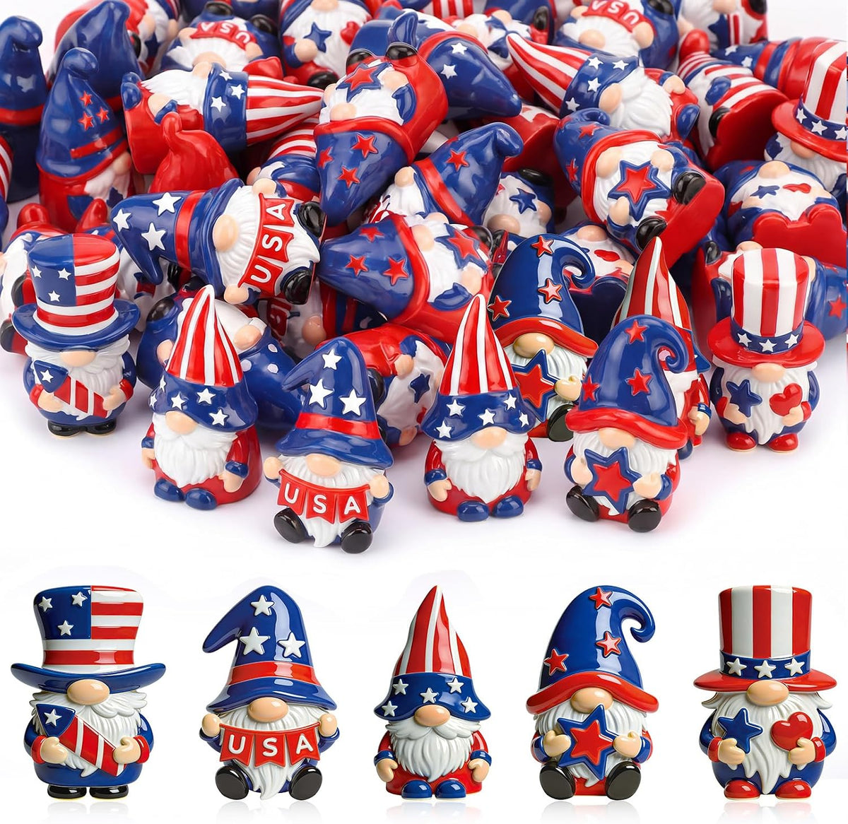 AceOrbit 50 Pcs Fall Mini Gnome Figurine Miniature Resin Gnomes Decor | Fall Harvest Tiny Dwarf Gnomes, Thanksgiving Tabletop Tiered Tray Gift, for Home Tabletop Fireplace Mantle Window