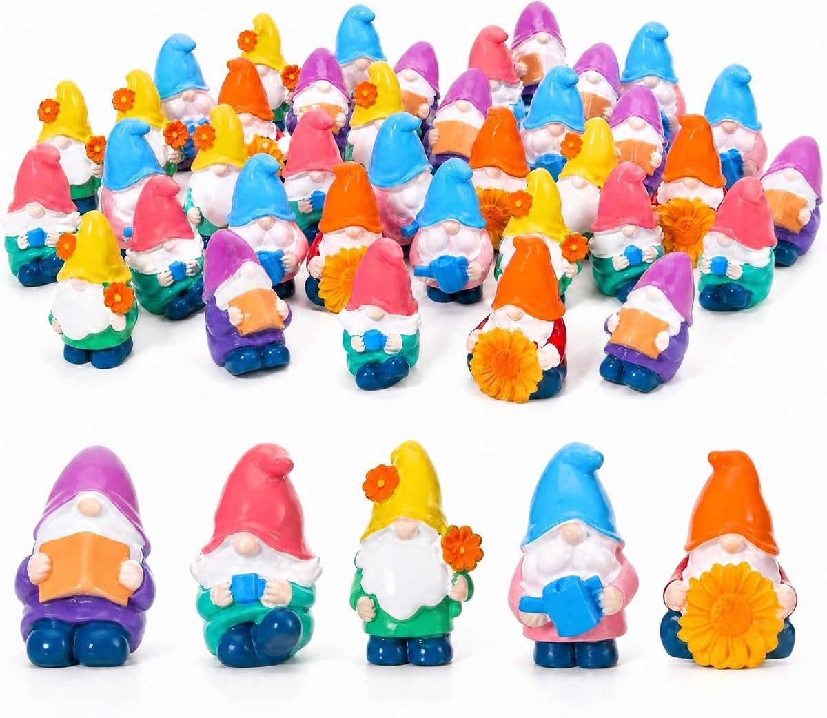 GGSTDDUP 60 Pcs Fall Mini Resin Gnomes Thanksgiving Mini Gnomes Figurines | Mini Resin Gnomes Statues for Desktop Moss Landscape Cake Decor Party Favors