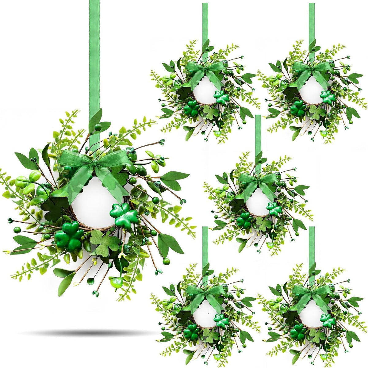 8 PCS Small Halloween Wreaths Mini Black Halloween Candle Rings | 6 Inch Halloween Cabinet Bows Wreaths, Hanging Wreath for Front Door Window Decoration Kitchen Cabinet Fireplace Home Decor