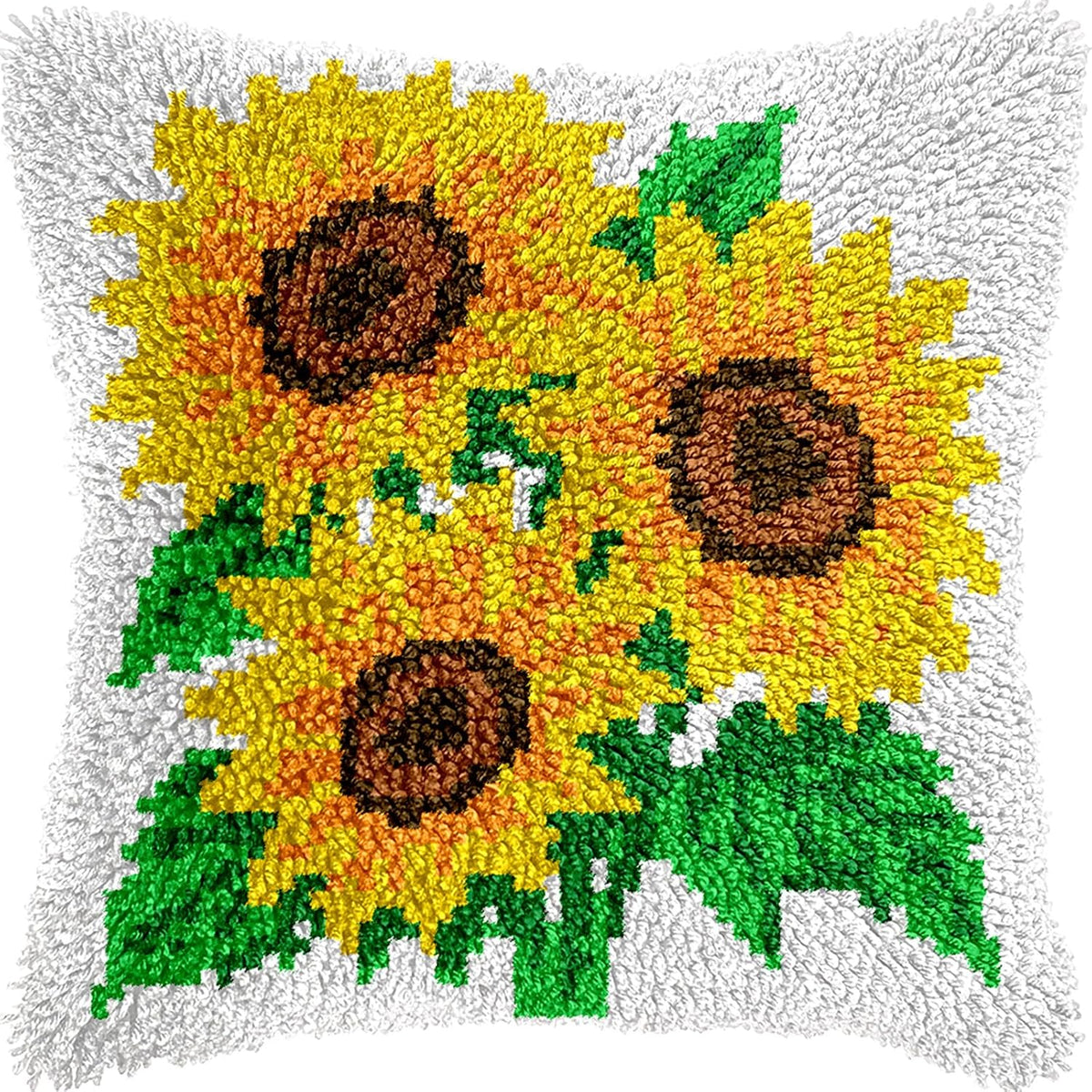 Colorful Cat Latch Hook Pillow Kits for Adults Beginner, Pre-printed Canvas | All-in-One Pets Latch Hook Rug Kit, Easy DIY Cushion Pillowcase Craft Gift Relaxing Hobby for Home Decor