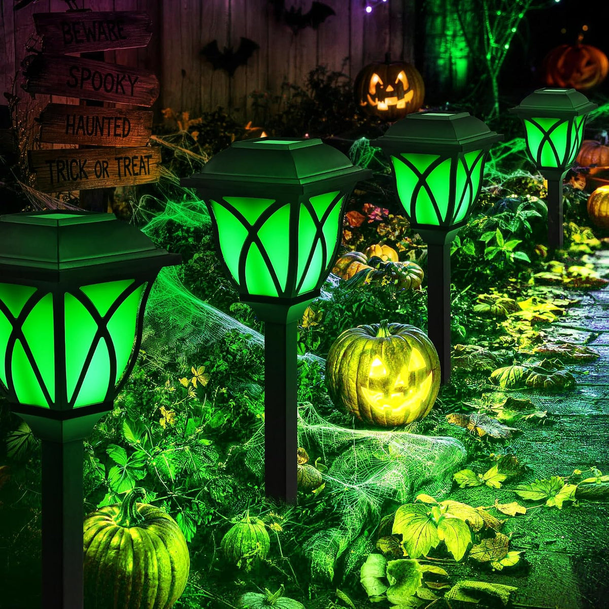 GIGALUMI 6 Pack Solar Lights Outdoor Waterproof, LED Solar Garden Lights | Outdoor Decorations, Garden Decor for Yard, Patio, Landscape, Planter, Walkway (Warm White)