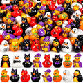 Zenoble 100Pcs Halloween Mini Resin Ducks Miniature Halloween Trinkets | 8 Style Tiny Little Small Duckies Figurines Bulk for Novelty Halloween Party Favors Gift Micro Landscape DollhouseDecoration