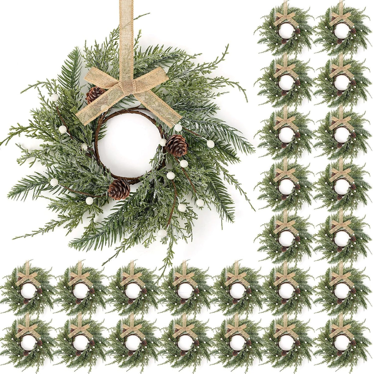 8 PCS Small Halloween Wreaths Mini Black Halloween Candle Rings | 6 Inch Halloween Cabinet Bows Wreaths, Hanging Wreath for Front Door Window Decoration Kitchen Cabinet Fireplace Home Decor